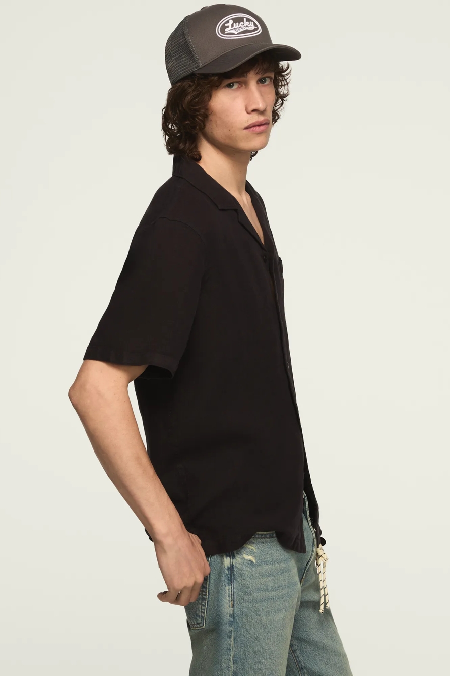 SHORT SLEEVE LINEN CAMP COLLAR SHIRT, image 5