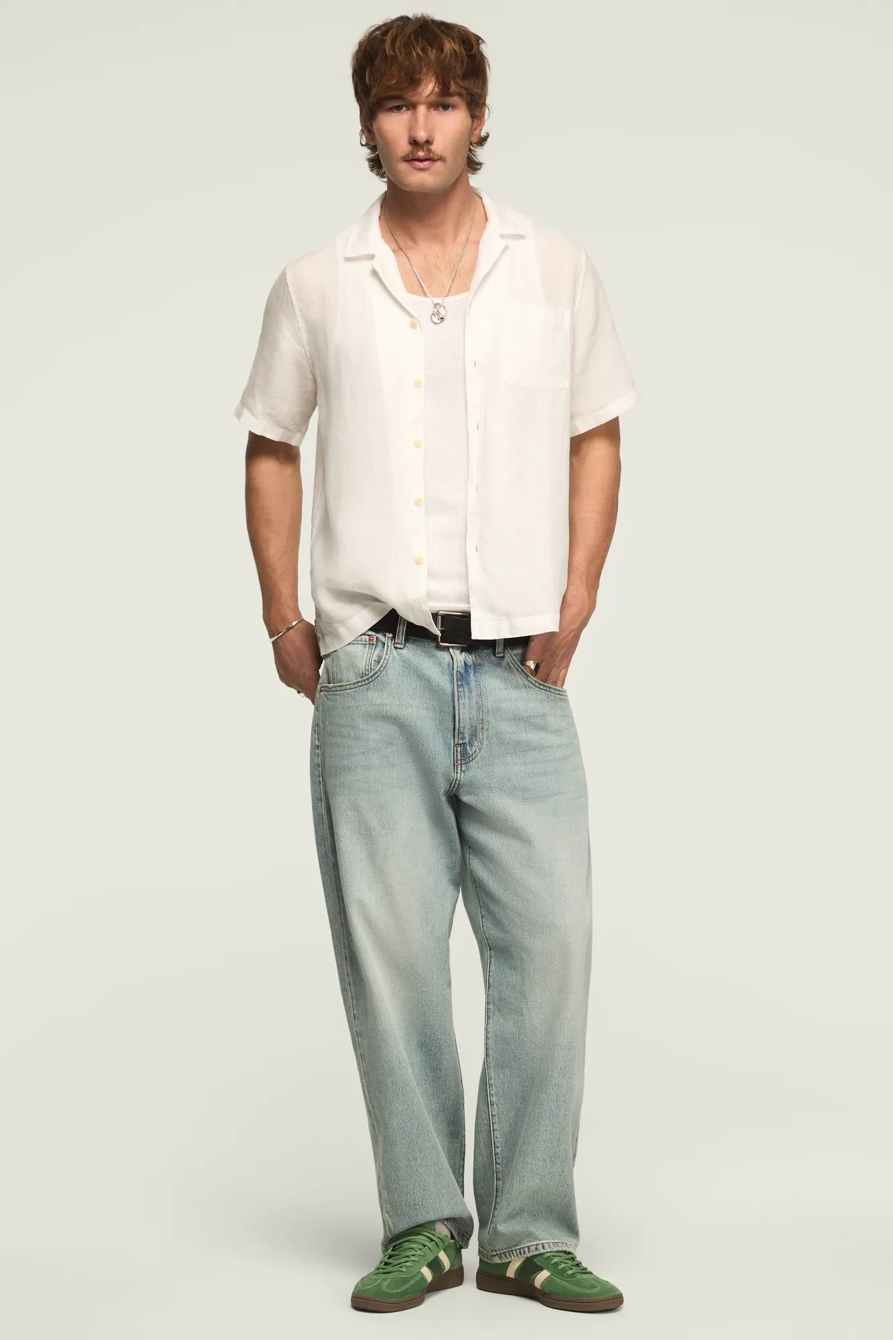 SHORT SLEEVE LINEN CAMP COLLAR SHIRT, image 5