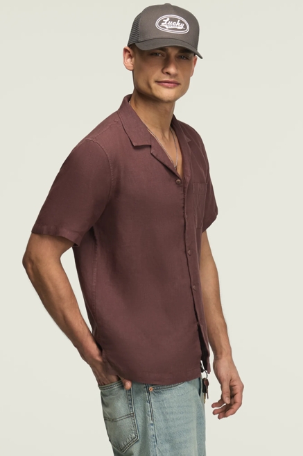 SHORT SLEEVE LINEN CAMP COLLAR SHIRT, image 4