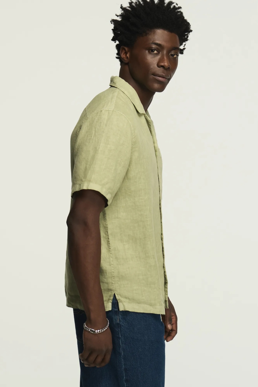 SHORT SLEEVE LINEN CAMP COLLAR SHIRT, image 4