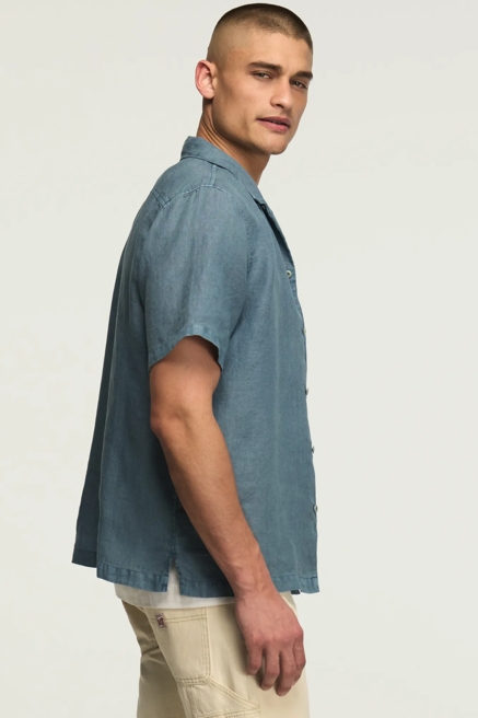 SHORT SLEEVE LINEN CAMP COLLAR SHIRT, image 4