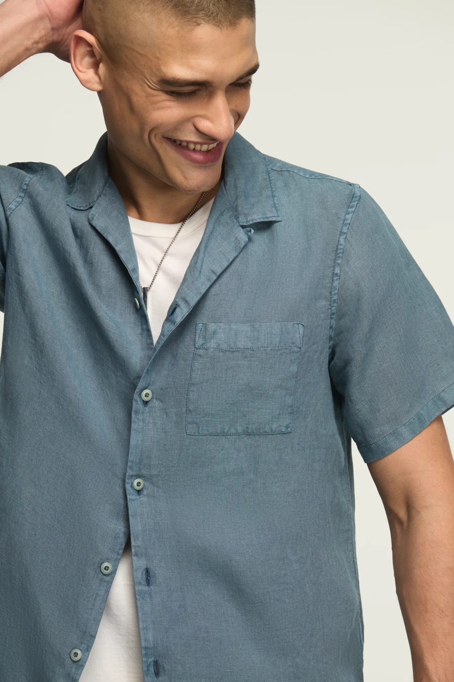 SHORT SLEEVE LINEN CAMP COLLAR SHIRT, image 5