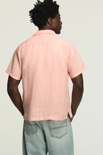 SHORT SLEEVE LINEN CAMP COLLAR SHIRT, image 3