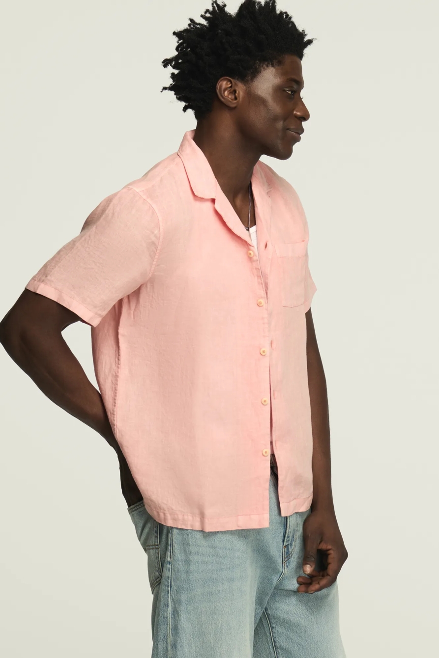 SHORT SLEEVE LINEN CAMP COLLAR SHIRT, image 4