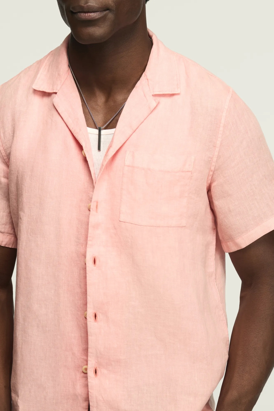SHORT SLEEVE LINEN CAMP COLLAR SHIRT, image 5