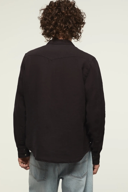 LINEN LONG SLEEVE WESTERN SHIRT, image 3