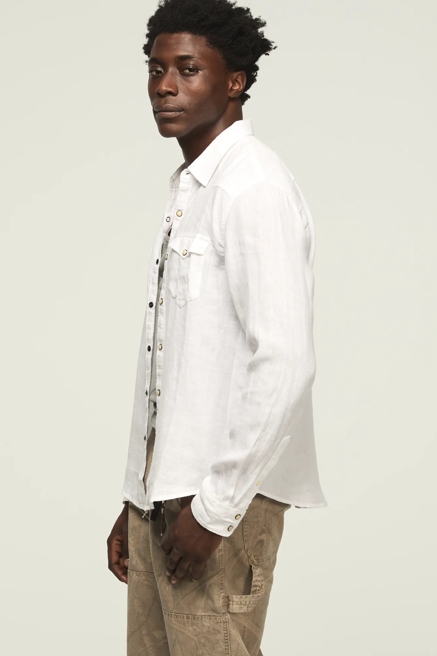 LINEN LONG SLEEVE WESTERN SHIRT, image 4