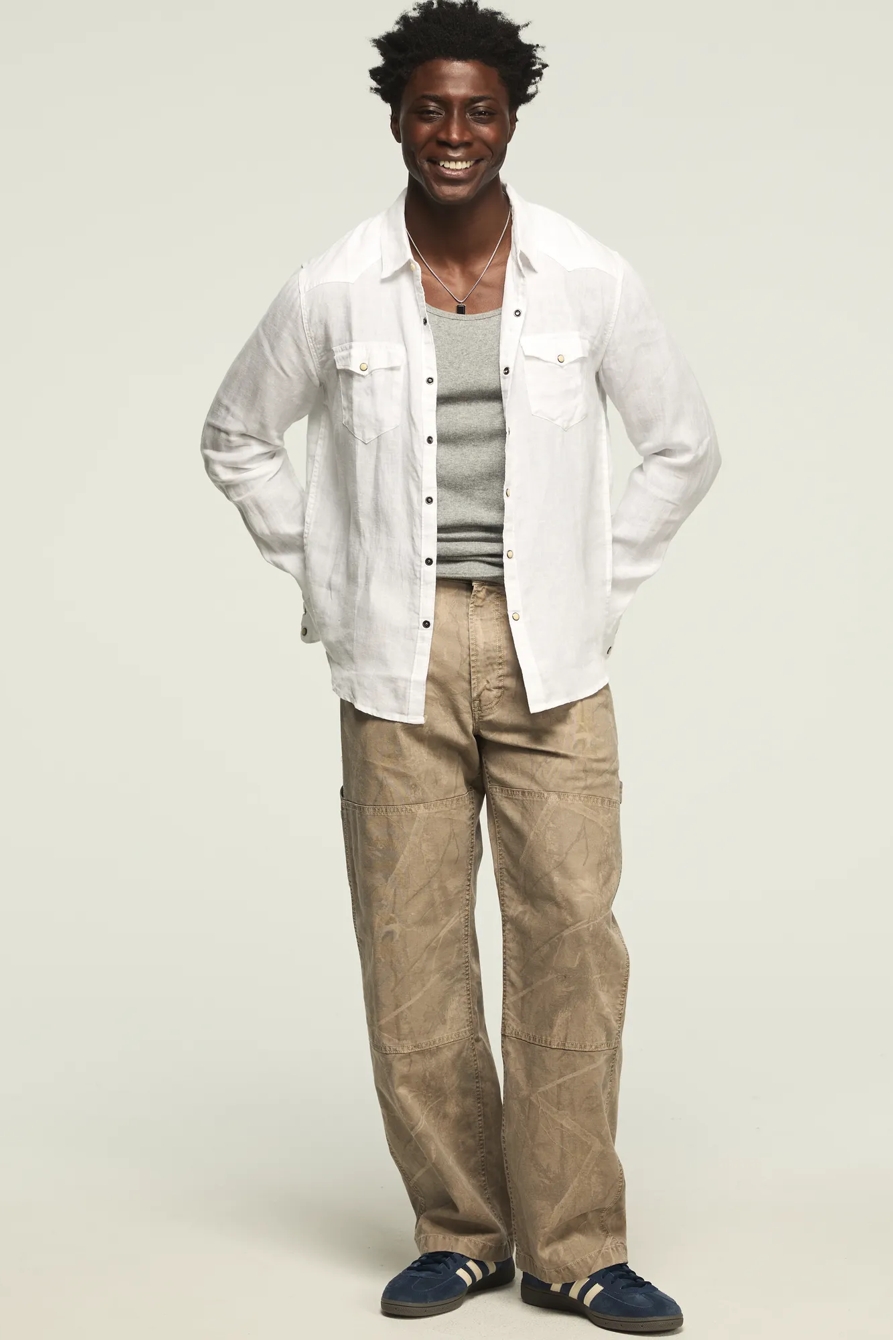 LINEN LONG SLEEVE WESTERN SHIRT, image 5