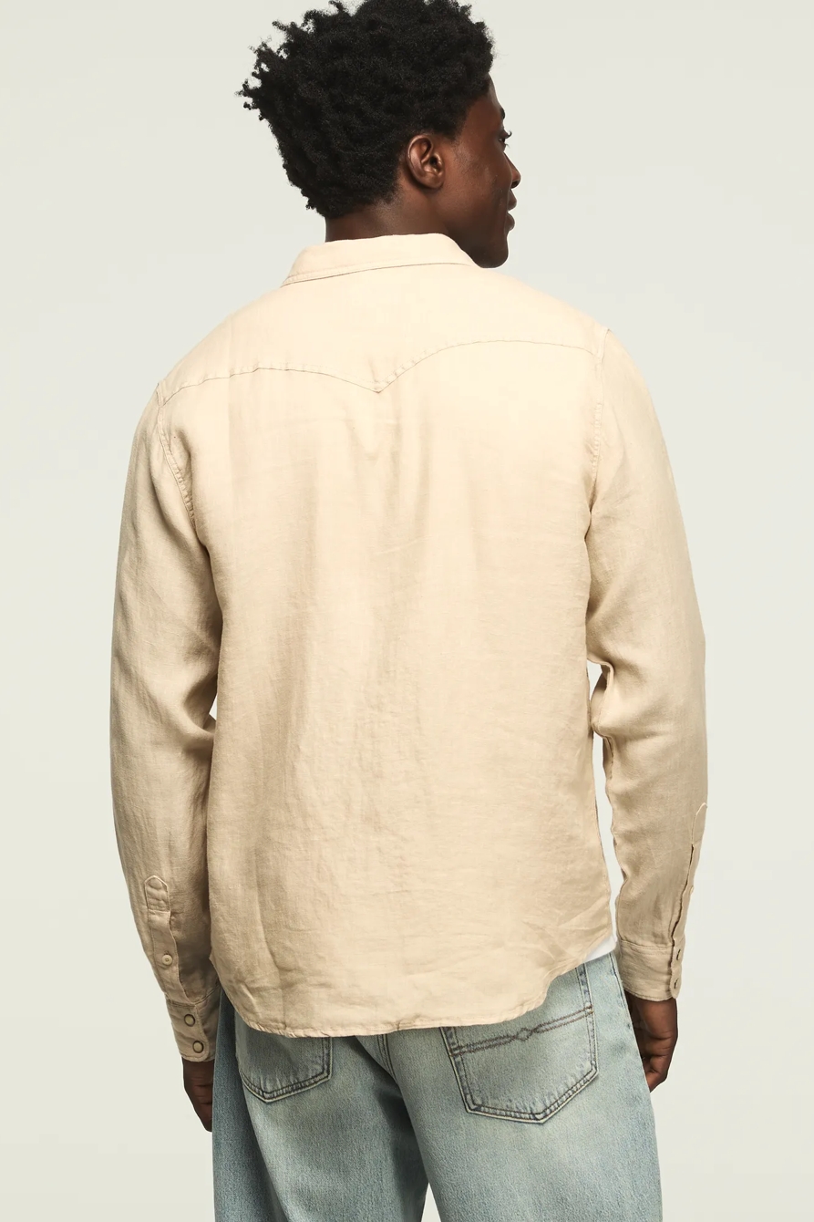 LINEN LONG SLEEVE WESTERN SHIRT, image 3