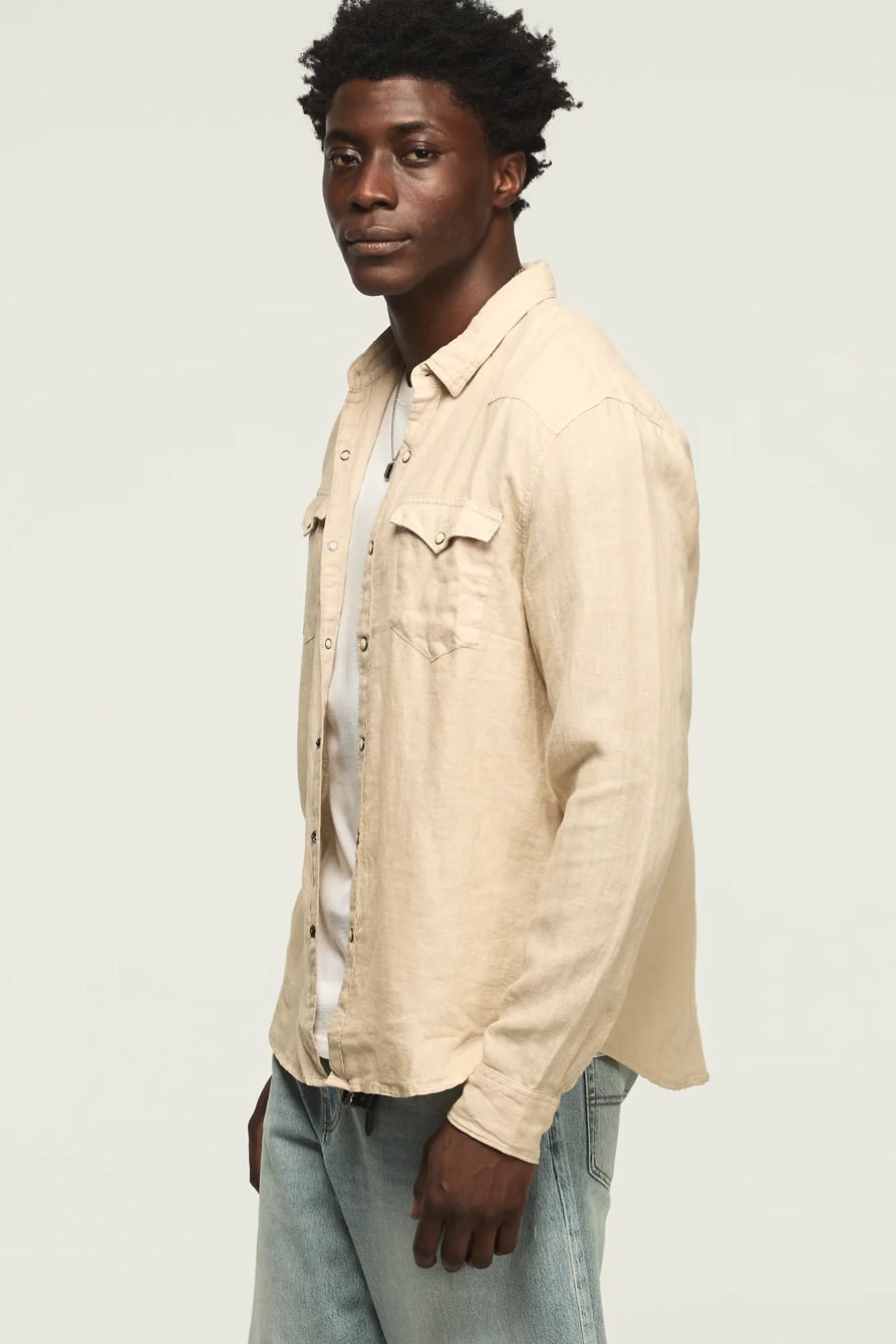 LINEN LONG SLEEVE WESTERN SHIRT, image 4