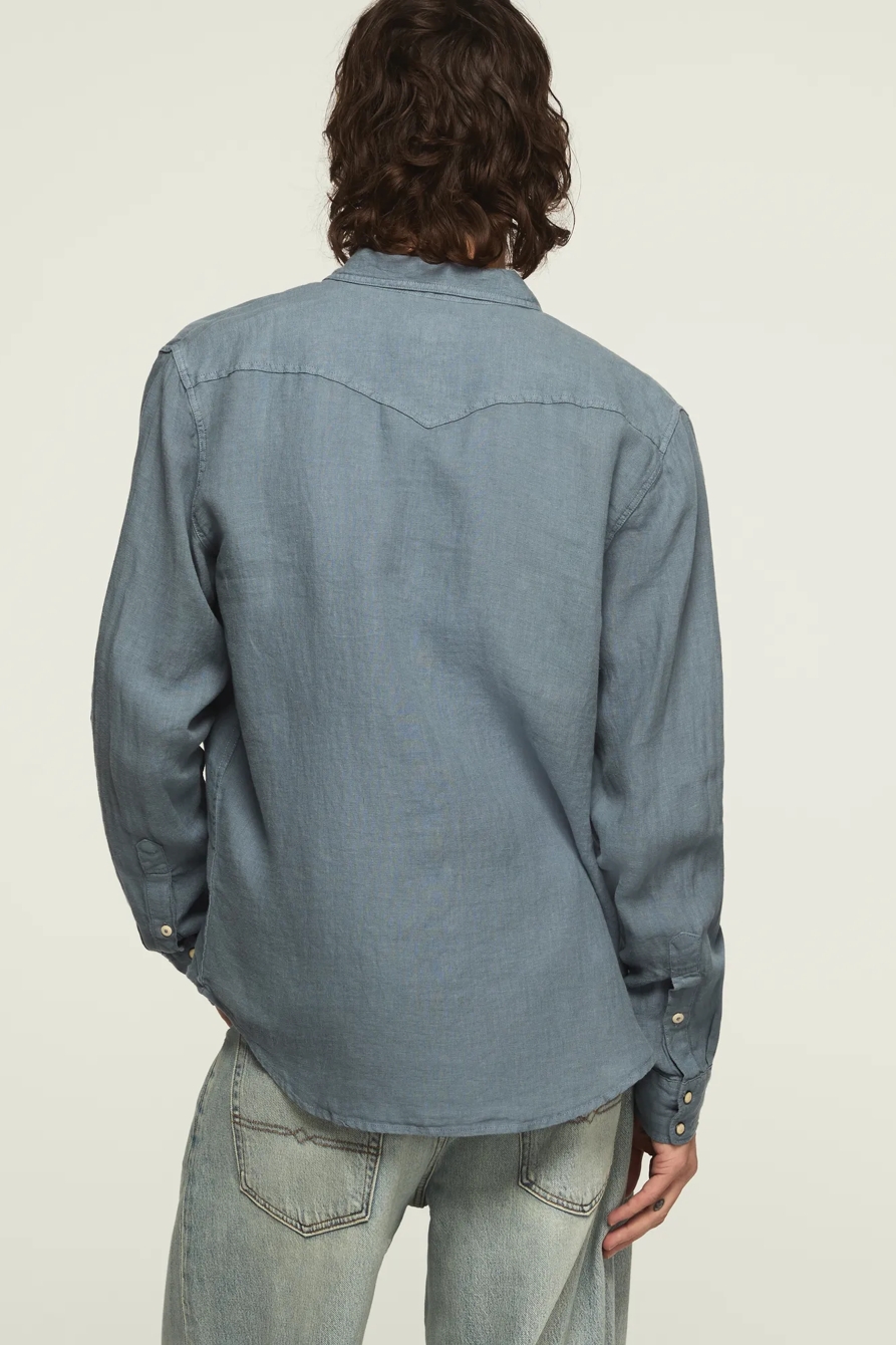 LINEN LONG SLEEVE WESTERN SHIRT, image 3