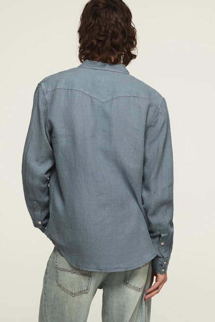 LINEN LONG SLEEVE WESTERN SHIRT, image 3