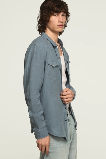 LINEN LONG SLEEVE WESTERN SHIRT, image 4