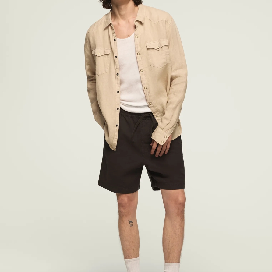 Lucky Brand 6 Inch Linen Pull On Short - Men's Shorts Denim Jean