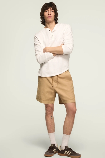 6 INCH LINEN PULL ON SHORT, image 1