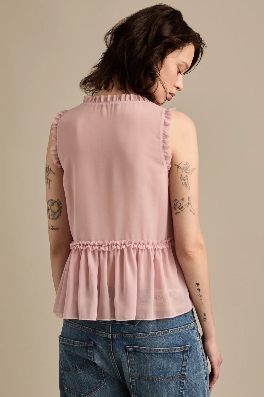 Lucky Brand Upcycled RUFFLE FLYAWAY TOP, image 5