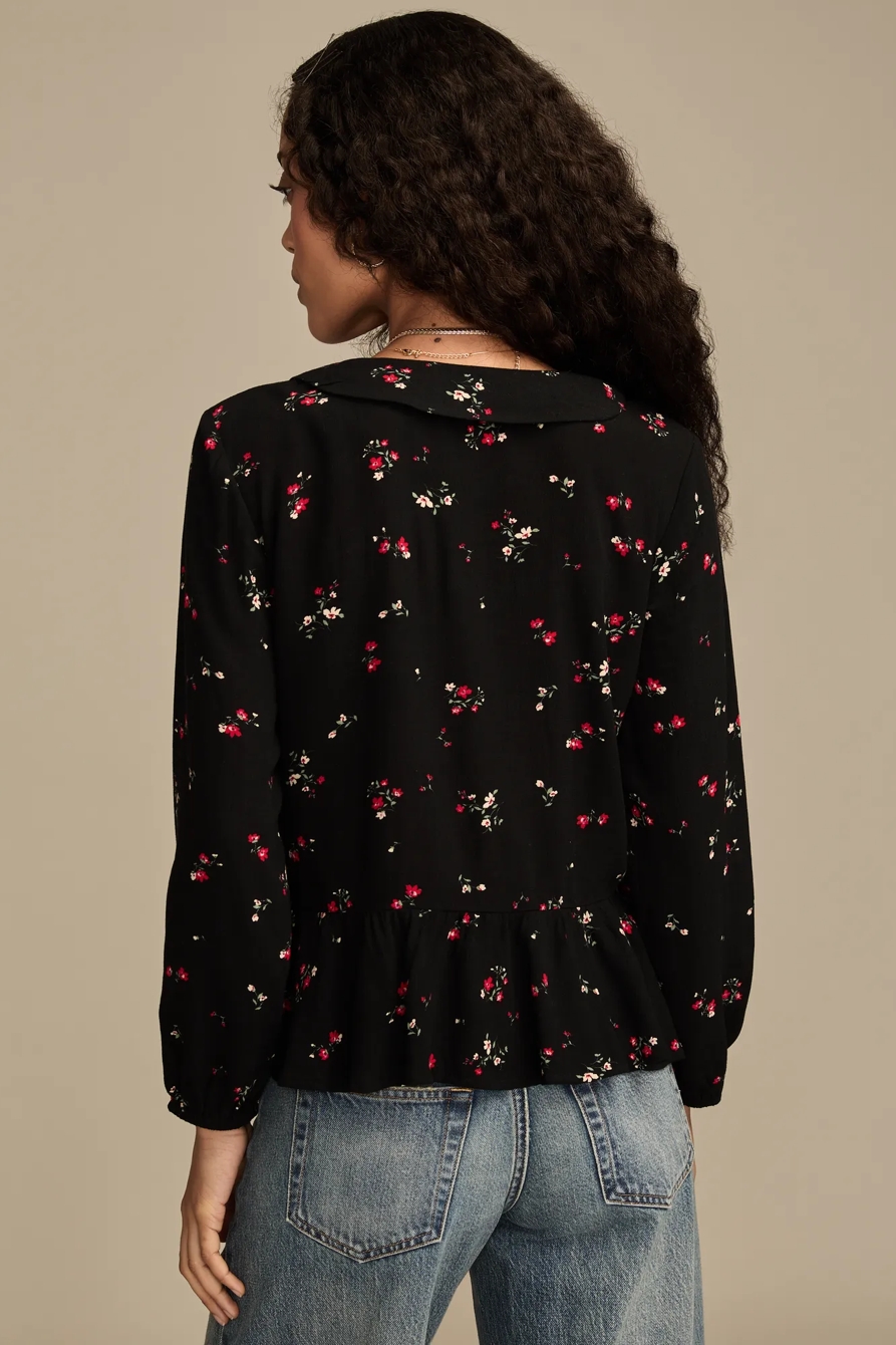 V NECK SHORT SLEEVE PETER PAN TOP, image 3