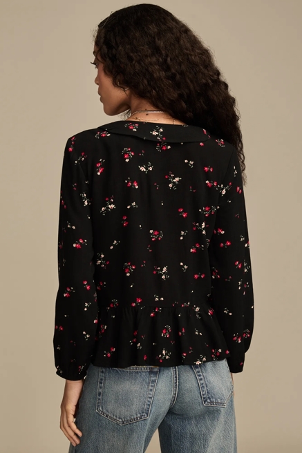 V NECK PETER PAN BLOUSE, image 3