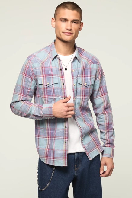 ACID WASH TWILL MESA WESTERN SHIRT, image 1