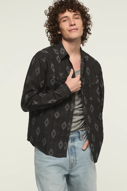 LINEN LONG SLEEVE WESTERN SHIRT, image 1