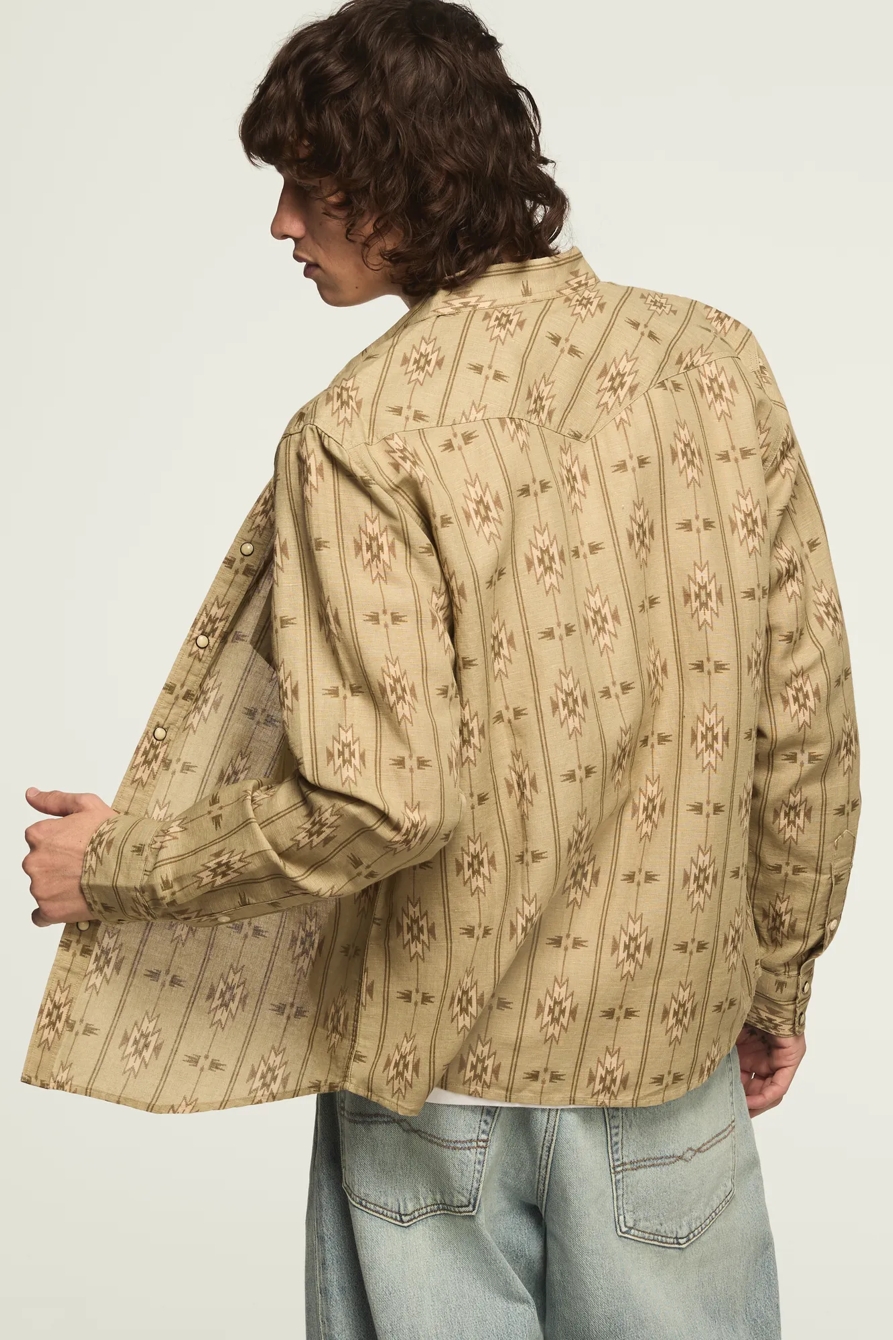 LINEN LONG SLEEVE WESTERN SHIRT, image 3