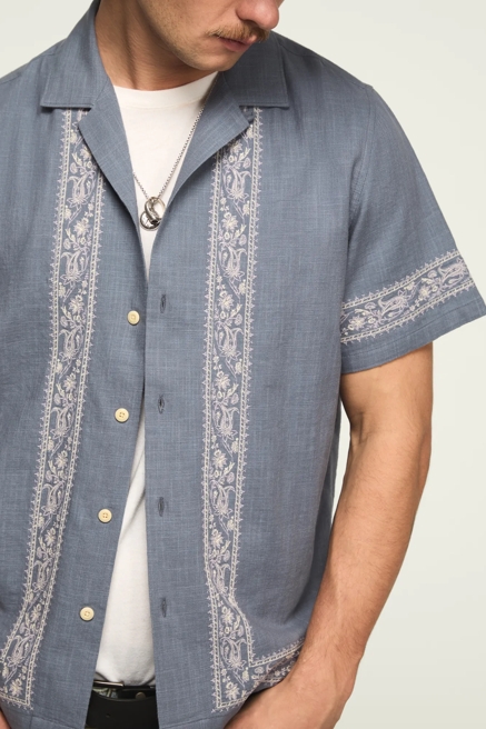 EMBROIDERED CAMP COLLAR SHIRT, image 2