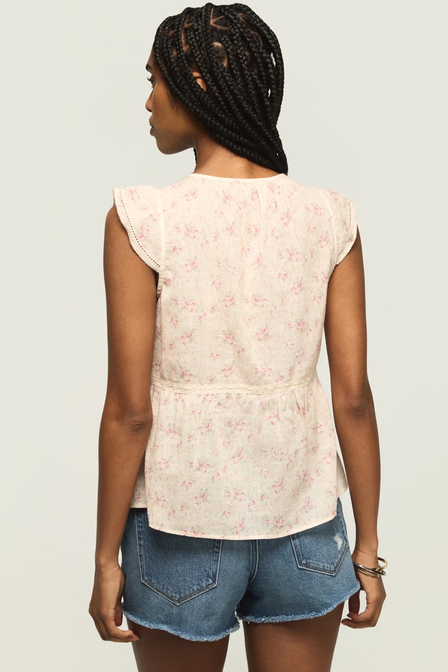 LACE RUFFLE SLEEVELESS BUTTONDOWN, image 3