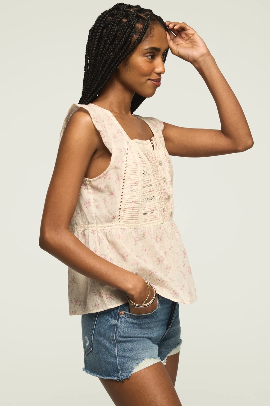 LACE RUFFLE SLEEVELESS BUTTONDOWN, image 4