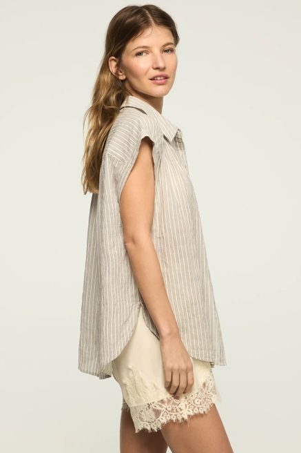 BANDED SLEEVE BUTTONUP SHIRT, image 4