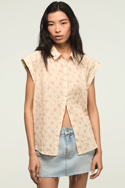 BANDED SLEEVE BUTTONUP SHIRT, image 1