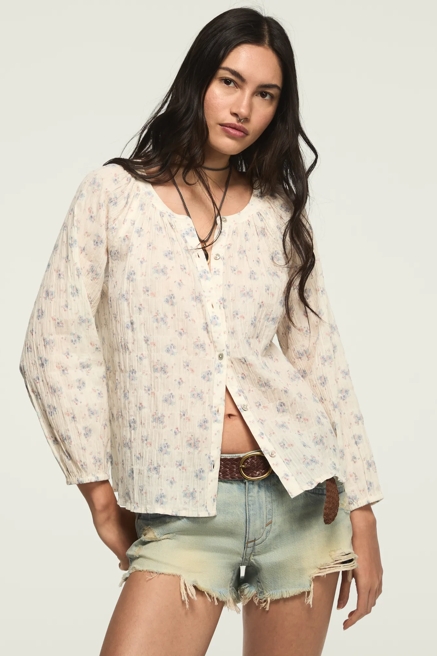 LONG SLEEVE BUTTON BLOUSE, image 1