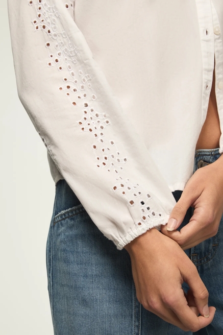 CUTWORK LONG SLEEVE BUTTON DOWN, image 2