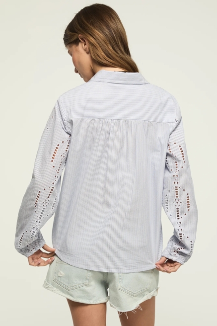 CUTWORK LONG SLEEVE BUTTON DOWN, image 3
