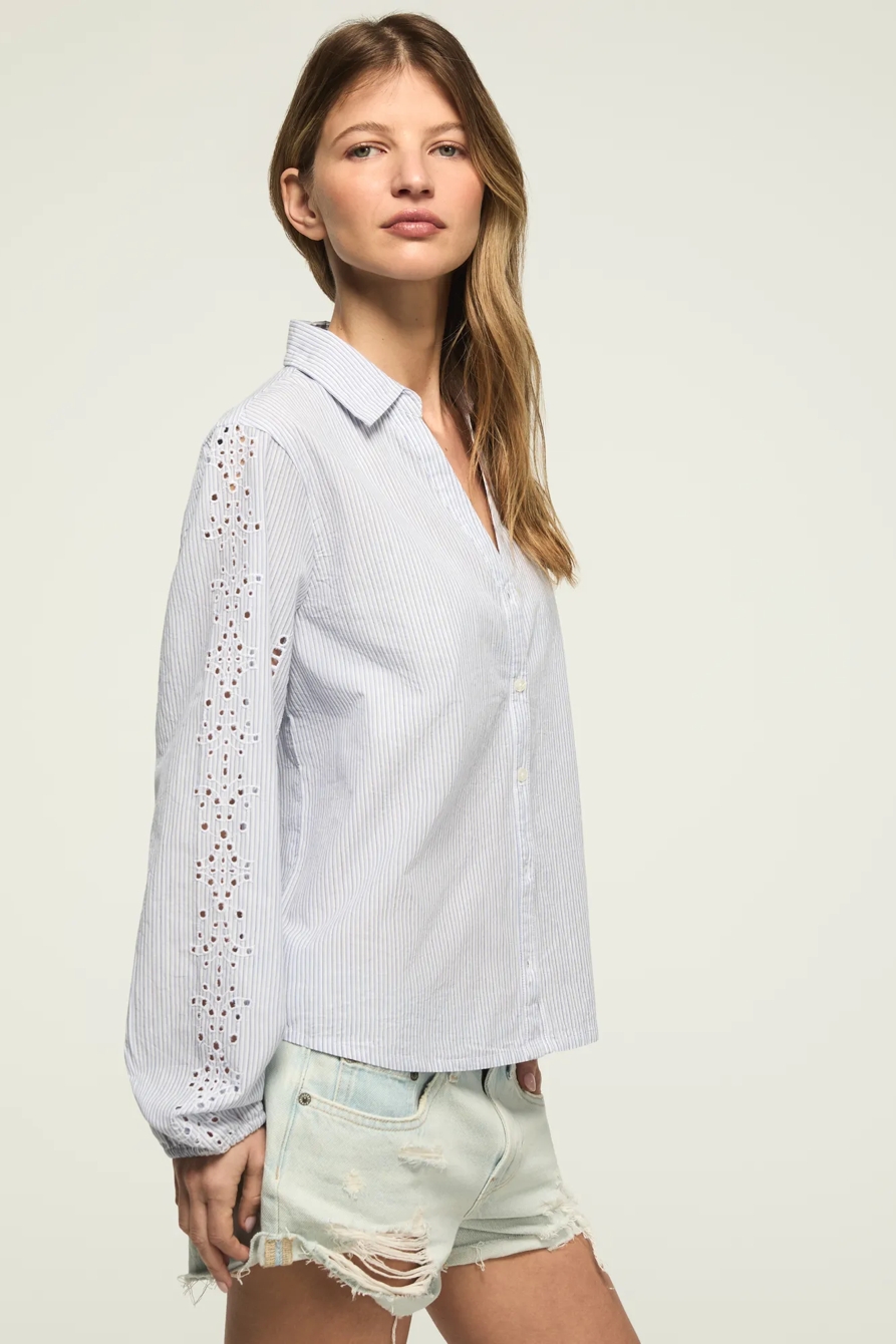 CUTWORK LONG SLEEVE BUTTON DOWN, image 4
