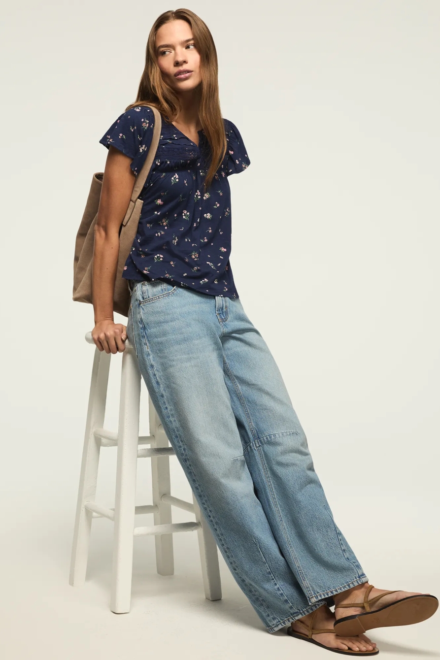 FLORAL FLUTTER SLEEVE TOP, image 5