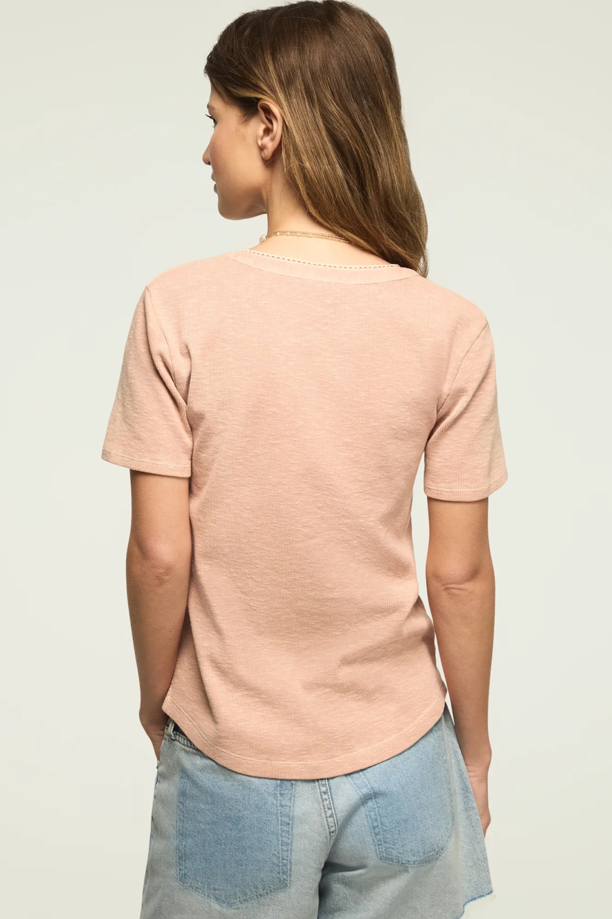 SHORT SLEEVE CUTWORK HENLEY, image 3