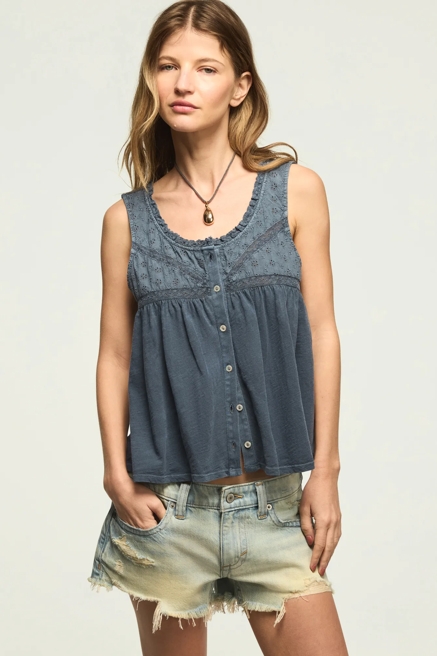 EMBROIDERED YOKE SWING TANK, image 1