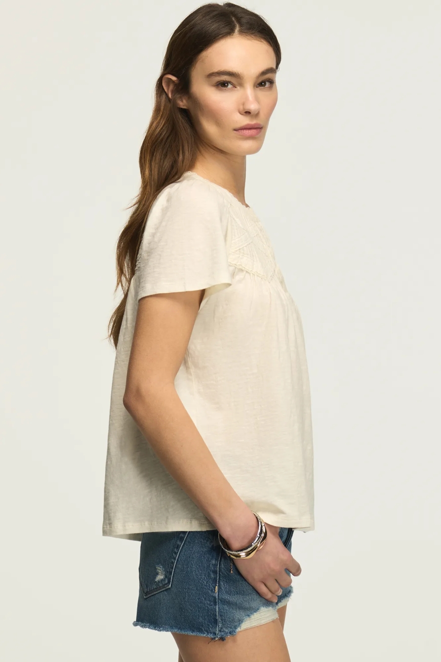 LACE PINTUCK NOTCH TOP, image 4