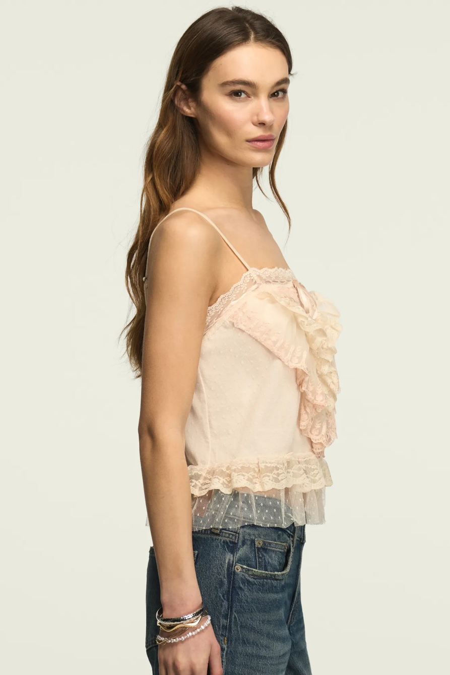 LACE MIX RUFFLE TANK, image 4