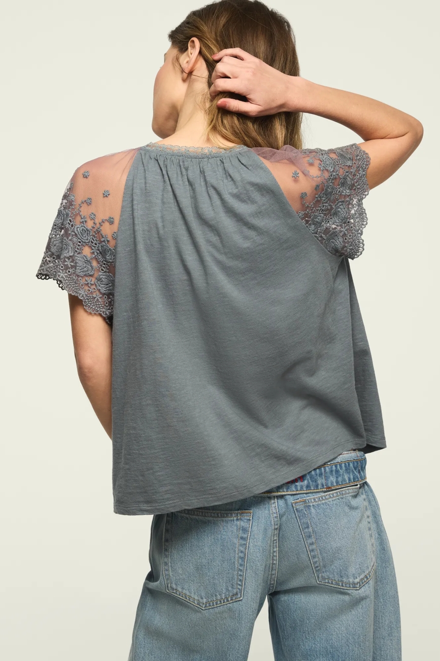 LACE SHORT SLEEVE SWING TOP, image 3