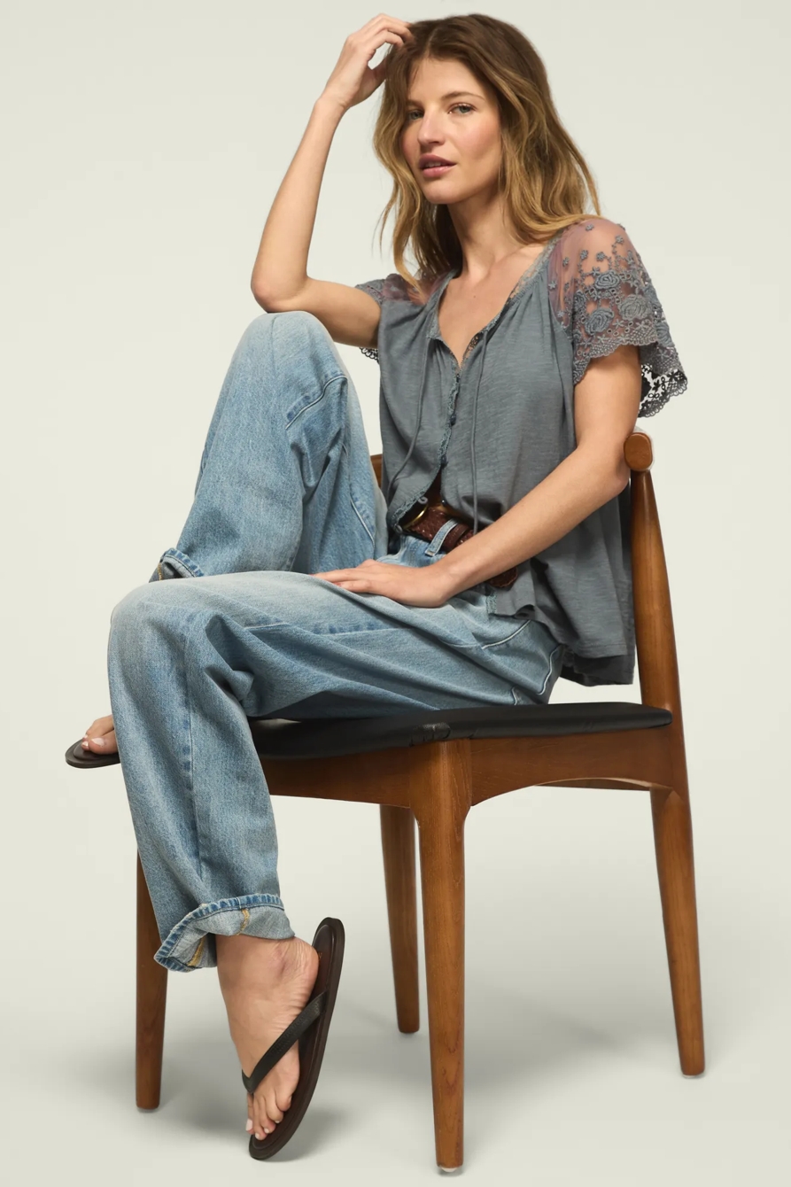 LACE SHORT SLEEVE SWING TOP, image 5