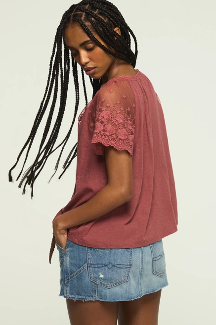 LACE SHORT SLEEVE SWING TOP, image 3