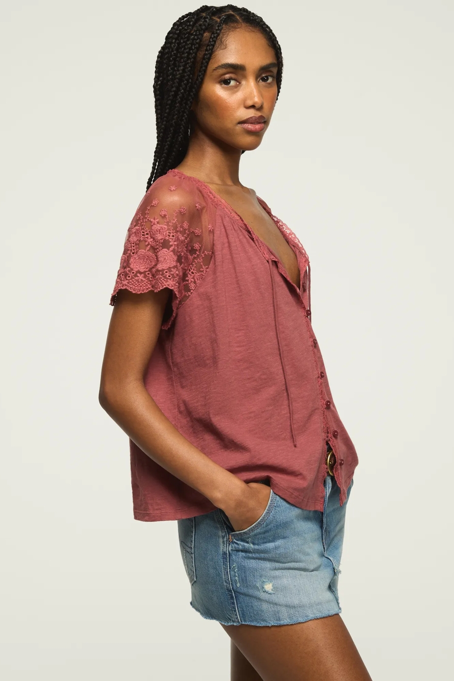 LACE SHORT SLEEVE SWING TOP, image 4