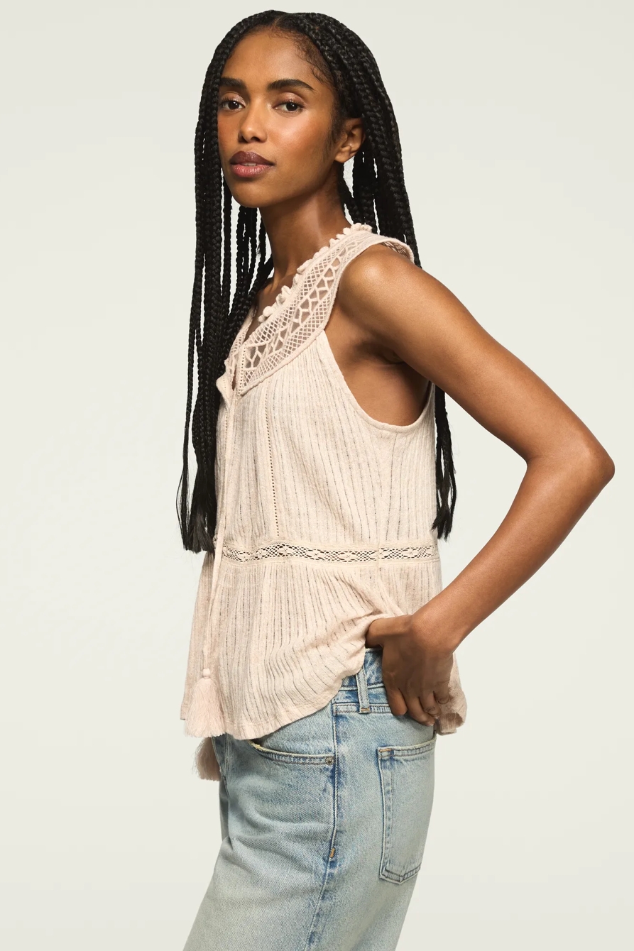 PEPLUM LACE TRIMMED TANK, image 2