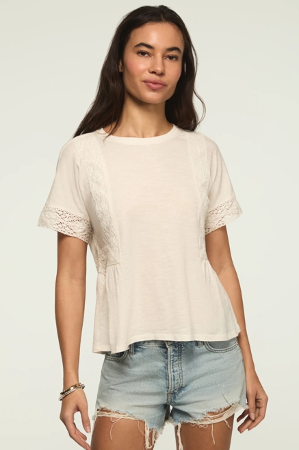 LACE TRIMMED TEE, image 1
