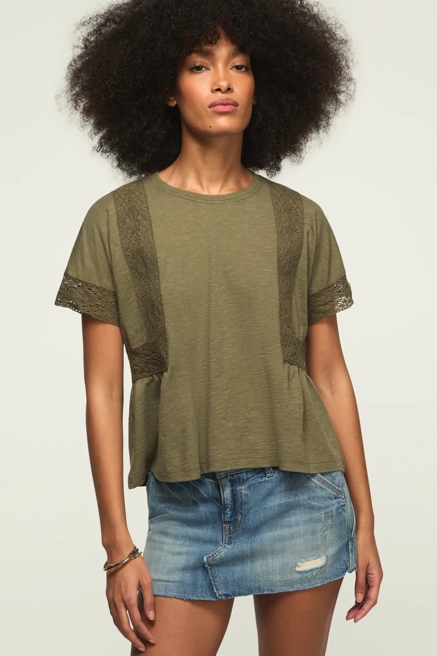 LACE TRIMMED TEE, image 1