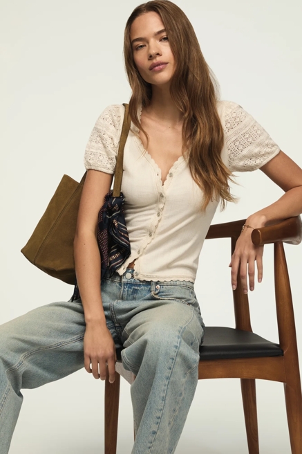 SHORT SLEEVE BUTTON THROUGH TOP, image 1