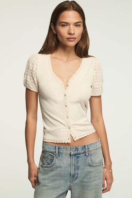 SHORT SLEEVE BUTTON THROUGH TOP, image 2