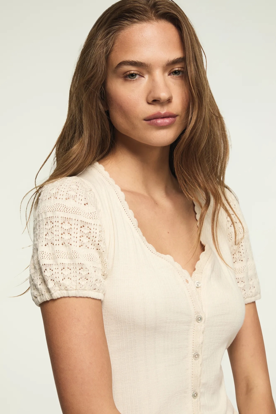 SHORT SLEEVE BUTTON THROUGH TOP, image 3