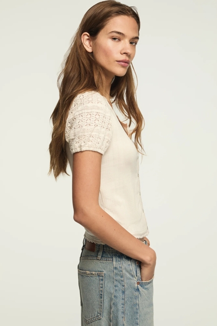 SHORT SLEEVE BUTTON THROUGH TOP, image 4